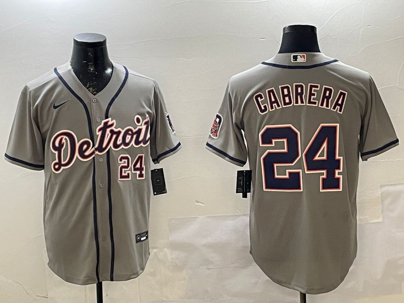 Men Detroit Tigers #24 Cabrera Grey Game 2025 Nike MLB Jersey style 1->detroit tigers->MLB Jersey